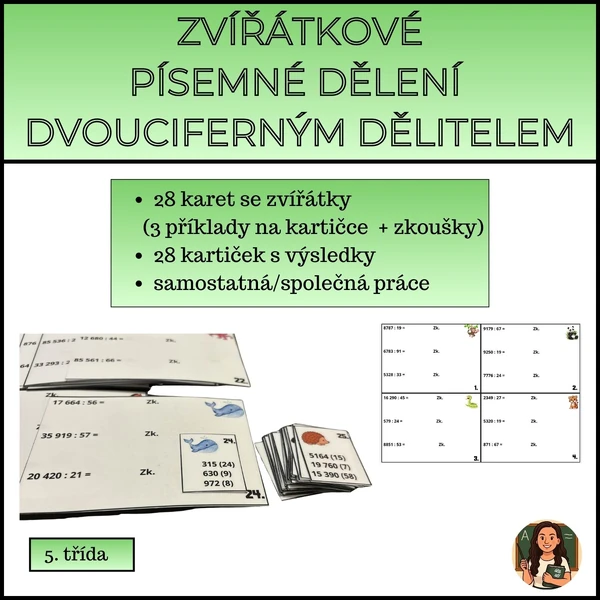 Zvířátkové písemné dělení dvouciferným dělitelem
