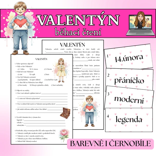 Valentýn - běhací čtení s porozuměním