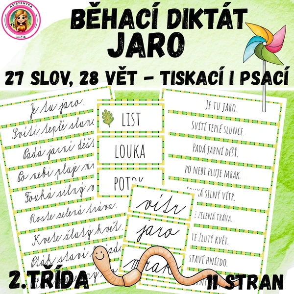 Běhací diktát JARO - 2. třída