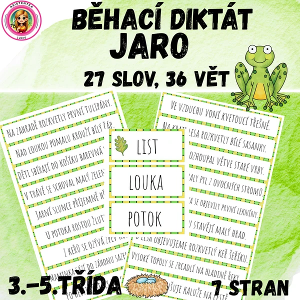 Běhací diktát JARO - 3. - 5. třída