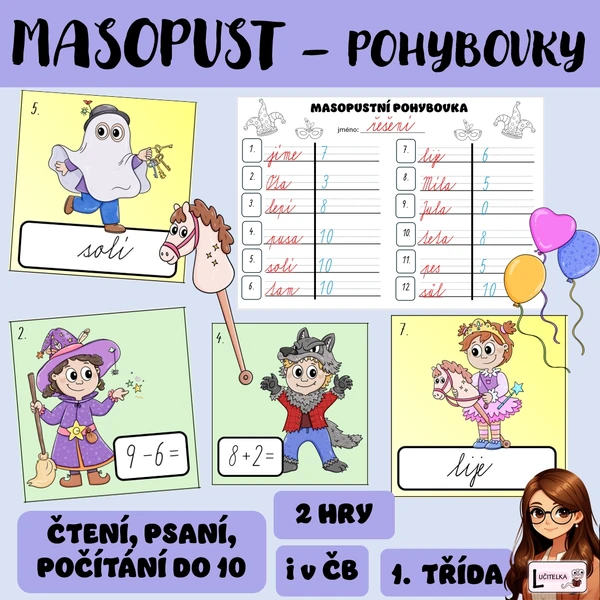 Pohybové hry - masopust 1. třída