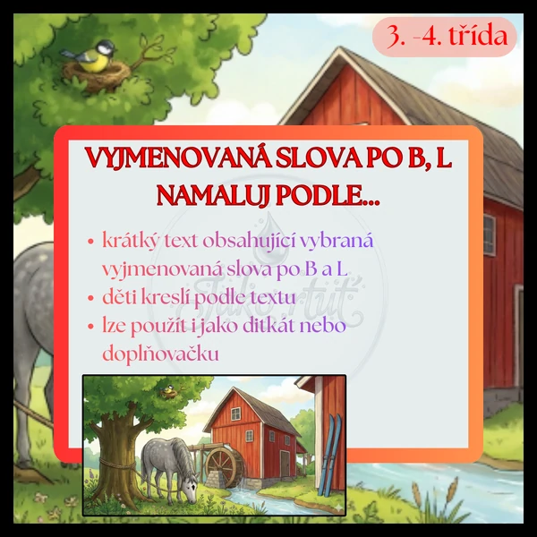 Vyjmenovaná slova po B a L - namaluj podle textu