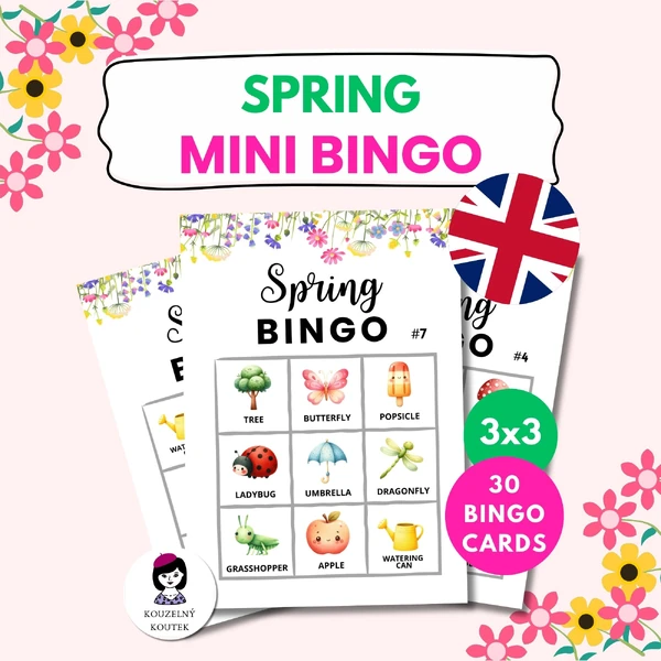 Anglické mini bingo - hra pro děti | Jaro | Velikonoce |