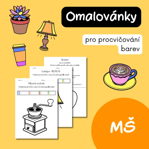 Omalovánky podle čísel pro MŠ – hravé procvičování barev, čísel a pozornosti