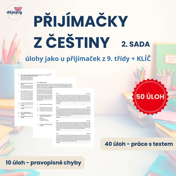 Přijímačky z češtiny (9. třída) - práce s textem, pravopis [2. sada]