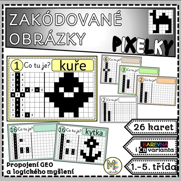 ZAKÓDOVANÉ OBRÁZKY - PIXELKY