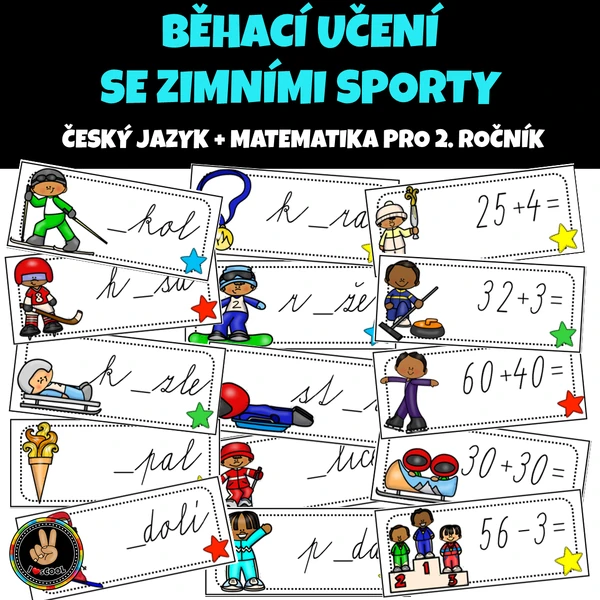 Psaní u, ú, ů + sčítání a odčítání do 100 - zimní sporty