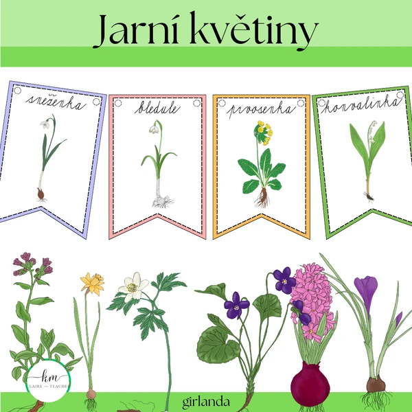 Jarní květiny - girlanda