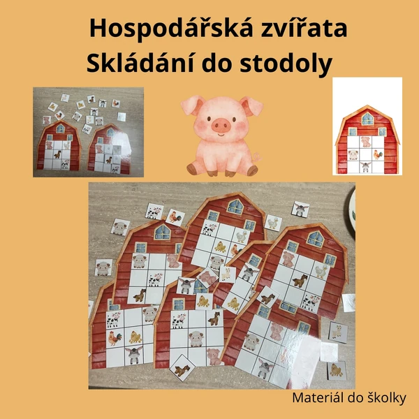 Hospodářská zvířata- skládání do stodoly