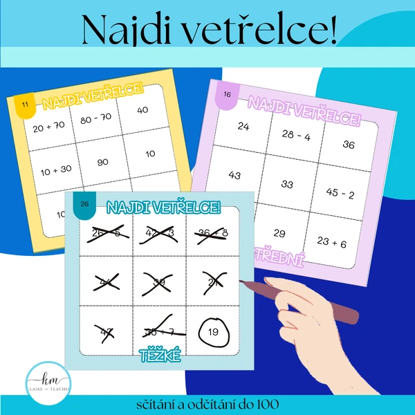 Najdi vetřelce! Sčítání a odčítání do 100