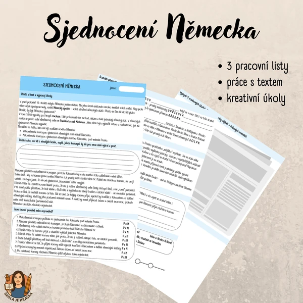 Sjednocení Německa - pracovní listy