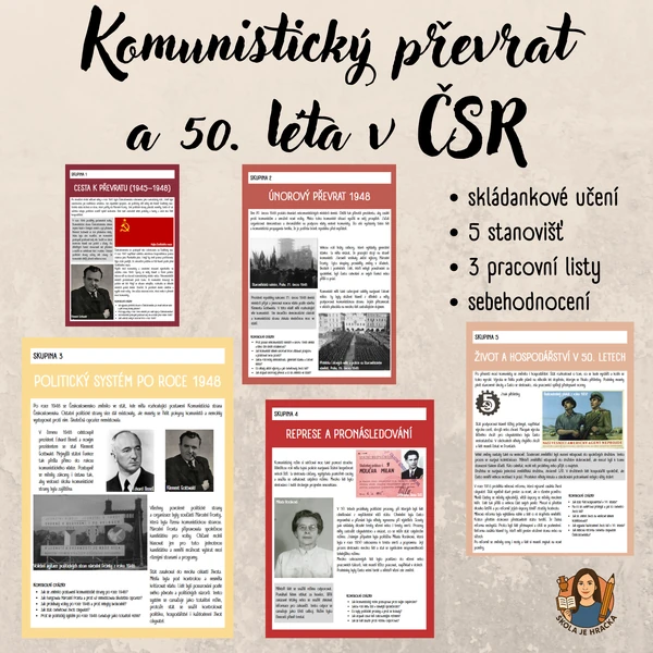 Komunistický převrat a 50. léta v ČSR - skládankové učení