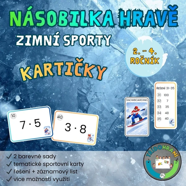 NÁSOBILKA HRAVĚ - KARTIČKY (zimní sporty)