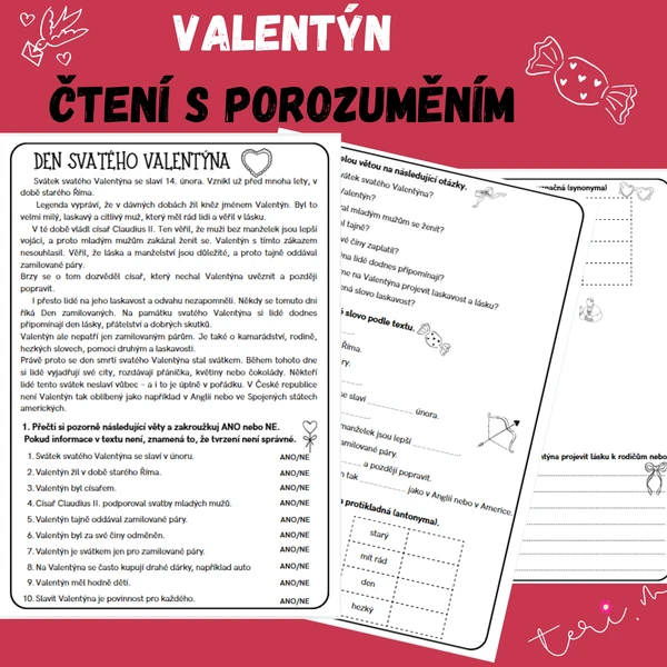 VALENTÝN - čtení s porozuměním
