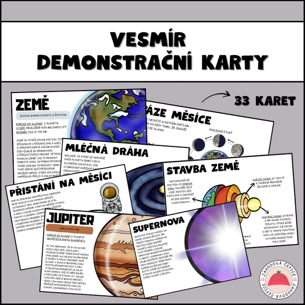Vesmír - demonstrační výukové karty