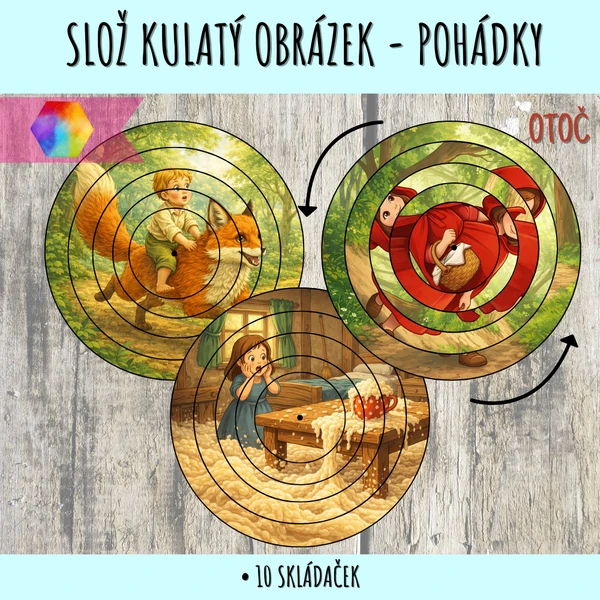 Otočné puzzle - pohádky