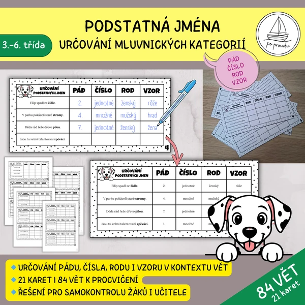 Podstatná jména – určování mluvnických kategorií