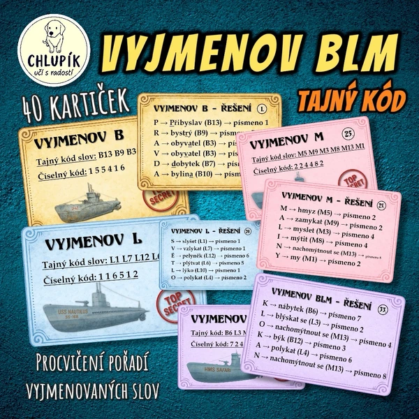 VYJMENOV B L M - TAJNÝ KÓD