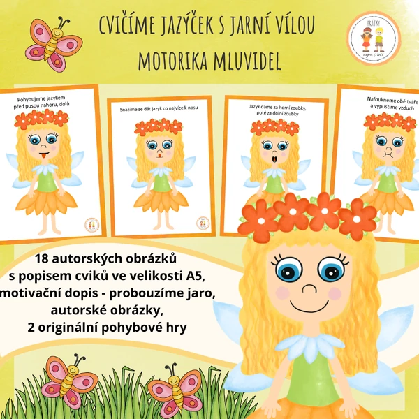 Cvičíme jazýček s jarní vílou - Motorika mluvidel