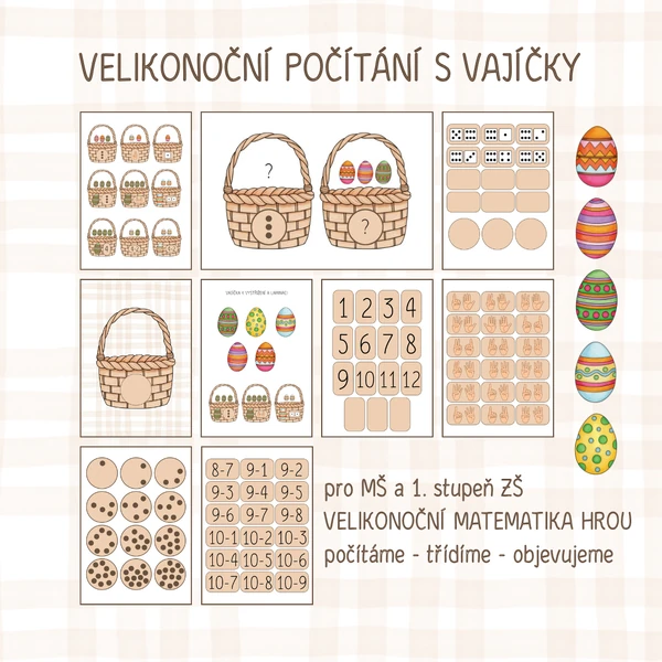 Velikonoce - počítání s vajíčky (MŠ a 1. stupeň ZŠ)