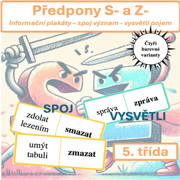 Předpony S- a Z- Informační plakáty – spoj význam – vysvětli pojem