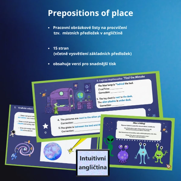 Prepositions of place - výukový materiál - pracovní listy