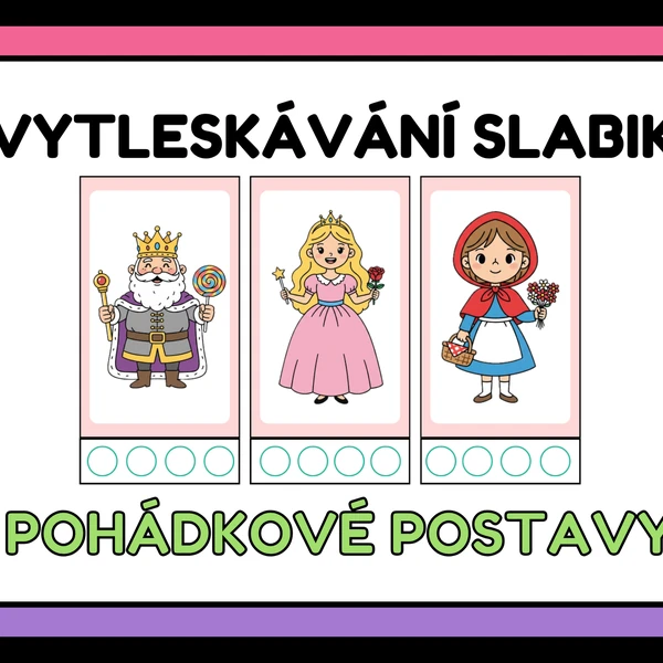 Vytleskávání slabik - Pohádkové postavy