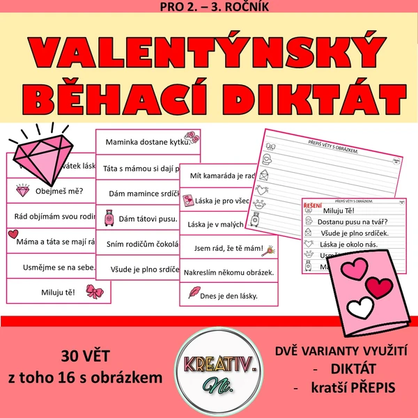 Valentýnský běhací diktát