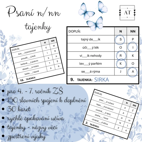 Psaní n/nn - tajenky