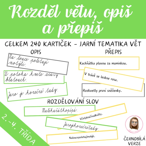 JARO - rozdělování, opis a přepis vět