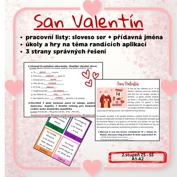 San Valentín/ Sv. Valentýn - španělština