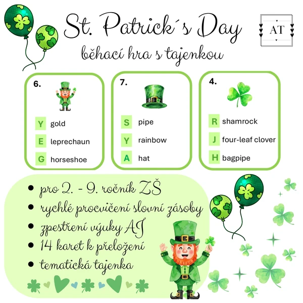 St. Patrick´s Day - běhací hra s tajenkou
