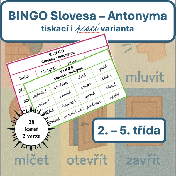 Slovesa — antonyma (BINGO)