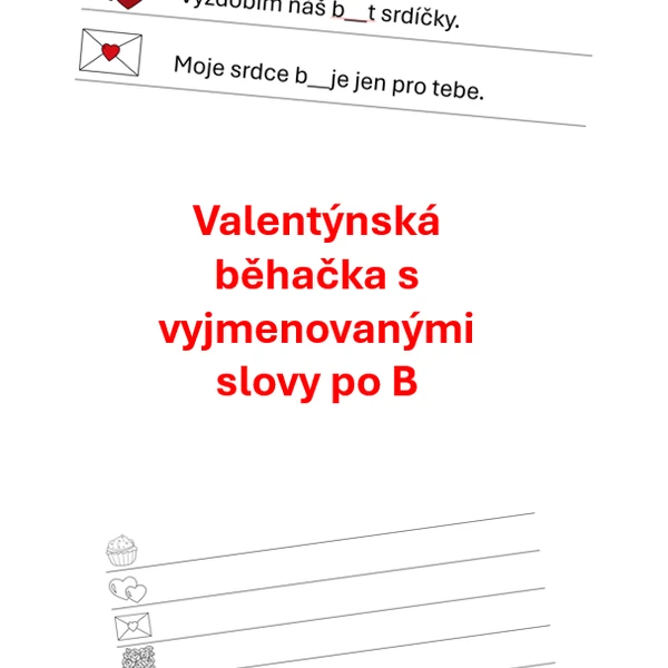 Valentýnská běhačka s vyjmenovanými slovy po B