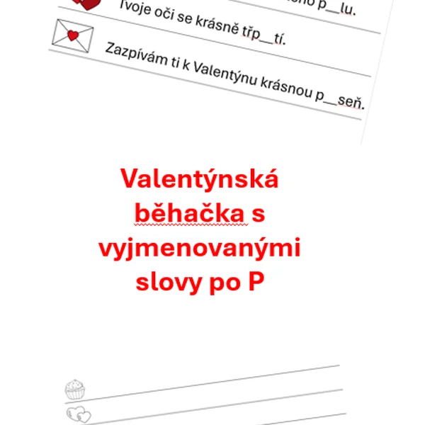 Valentýnská běhačka s vyjmenovanými slovy po P