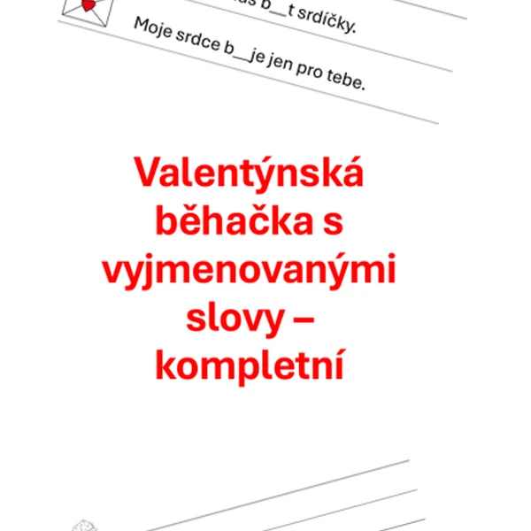 Valentýnská běhačka s vyjmenovanými slovy - kompletní 