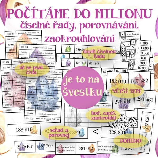 Počítáme do milionu - číselné řady, porovnávání, zaokrouhlování