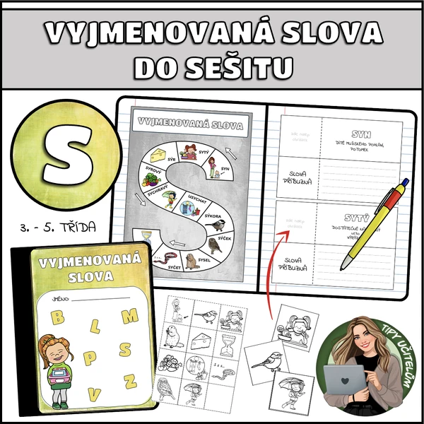 Vyjmenovaná slova do sešitu - S