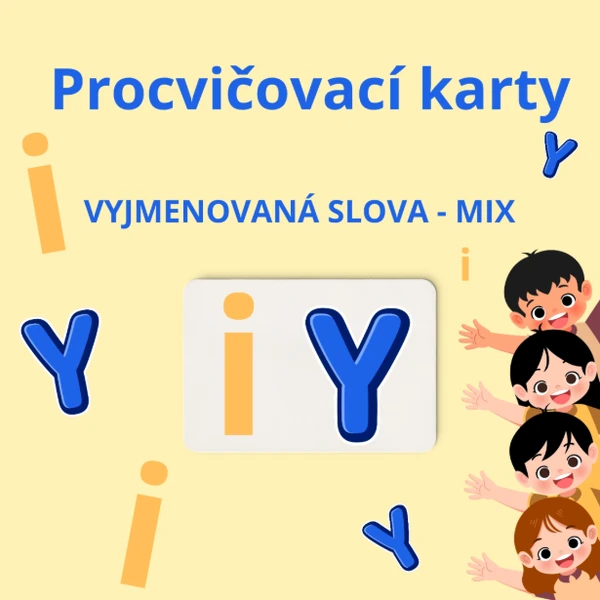 Procvičovací karty - vyjmenovaná slova, tvrdé a měkké souhlásky mix