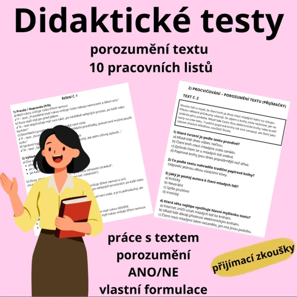 Porozumění textu - procvičovaní k přijímacím zkouškám