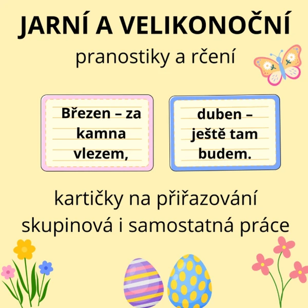Jarní/velikonoční rčení, pranostiky a pořekadla