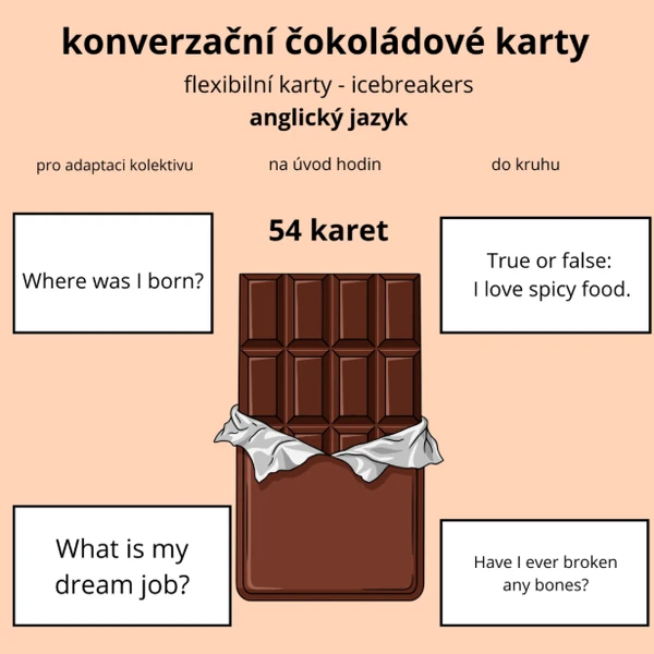 icebreakers - konverzační - adaptační karty čokoláda do hodin angličtiny