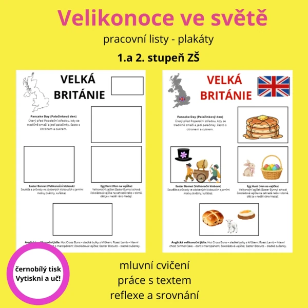 Velikonoce ve světě - pracovní listy / plakáty