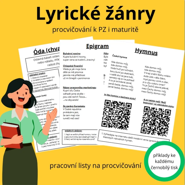 Lyrické žánry - pracovní listy