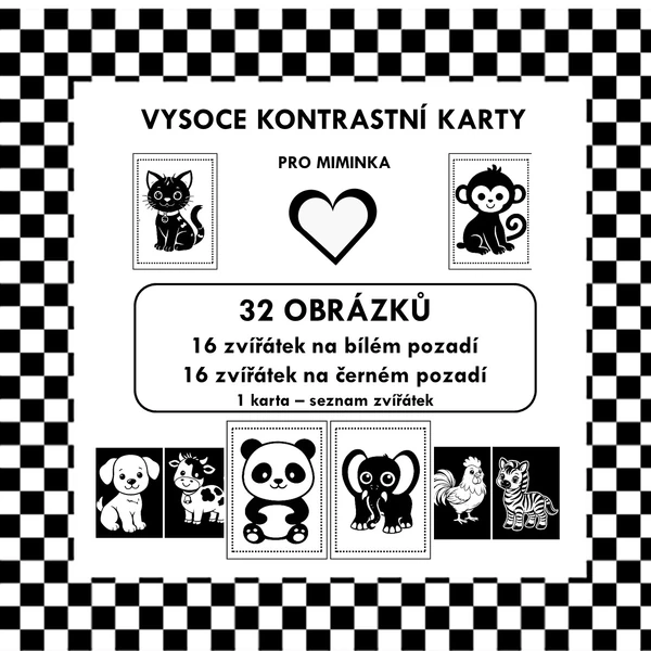 KONTRASTNÍ KARTIČKY PRO MIMINKA