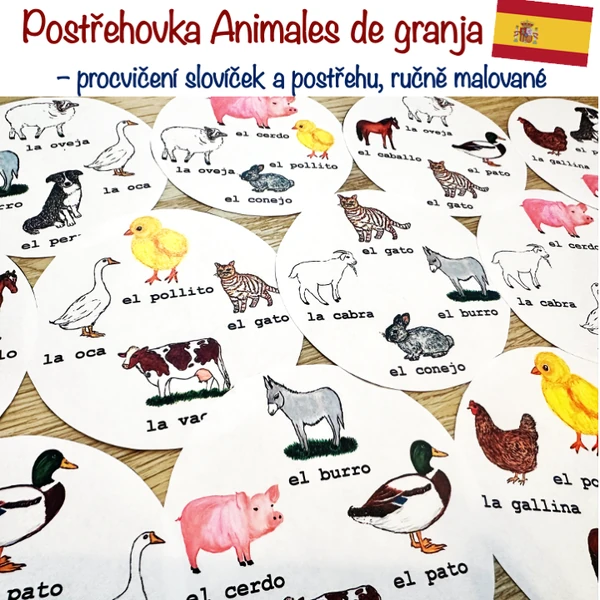 Postřehová hra - Animales de granja