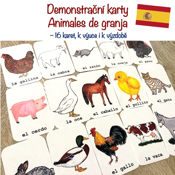 Demonstrační karty - Animales de granja