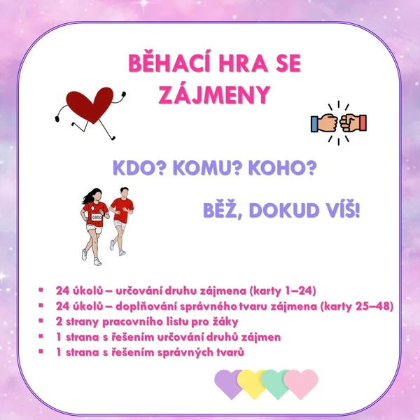 ZÁJMENA V POHYBU (Běhací hra pro 5. - 9. ročník)