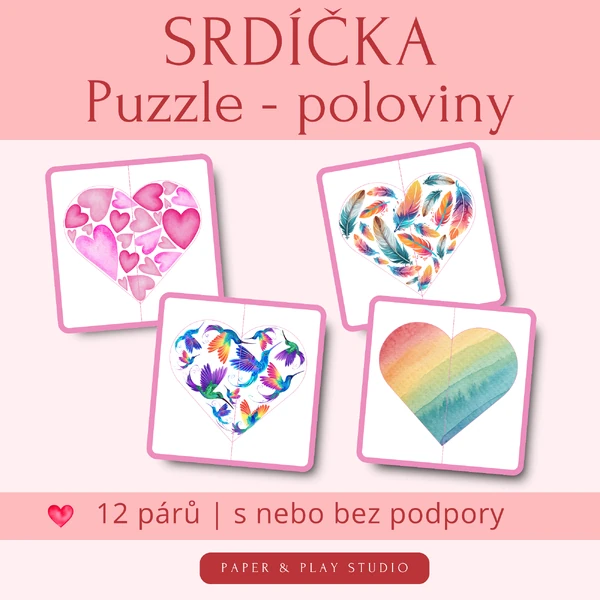 SRDÍČKA - Puzzle poloviny