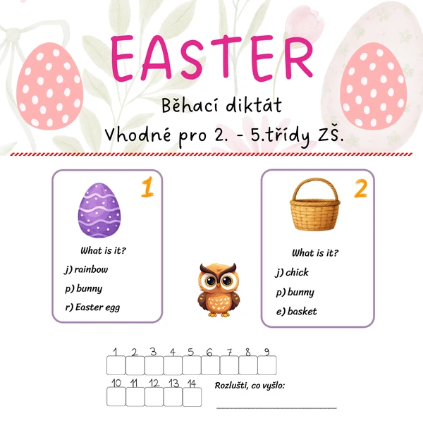 Easter - běhací diktát